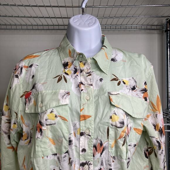 Lauren Ralph Lauren Sage‎ Green Floral Button Up Shirt Size L Cottagecore Fairy - Picture 11 of 16